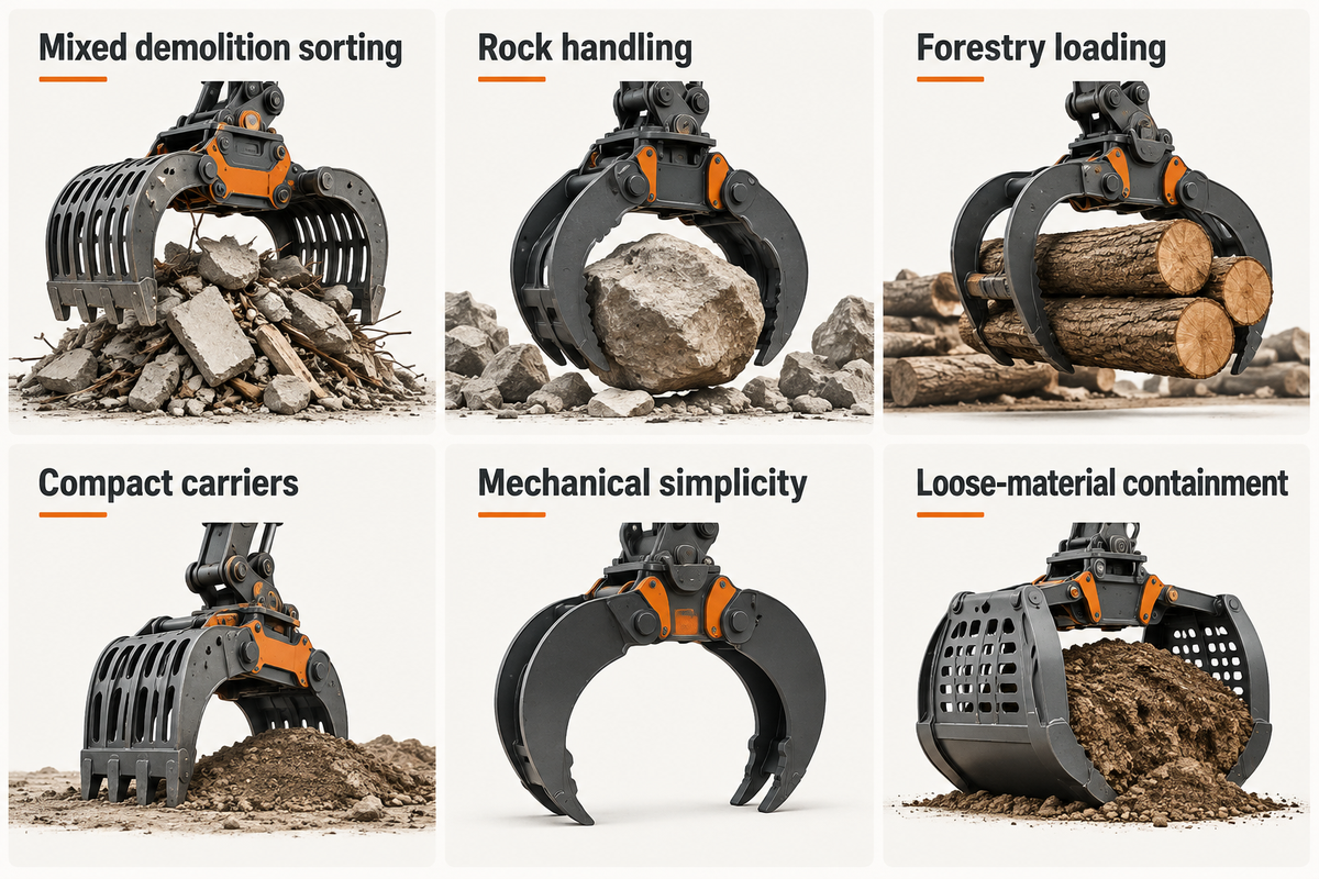Different jobs need different jaw shapes; select the application before comparing manufacturers.