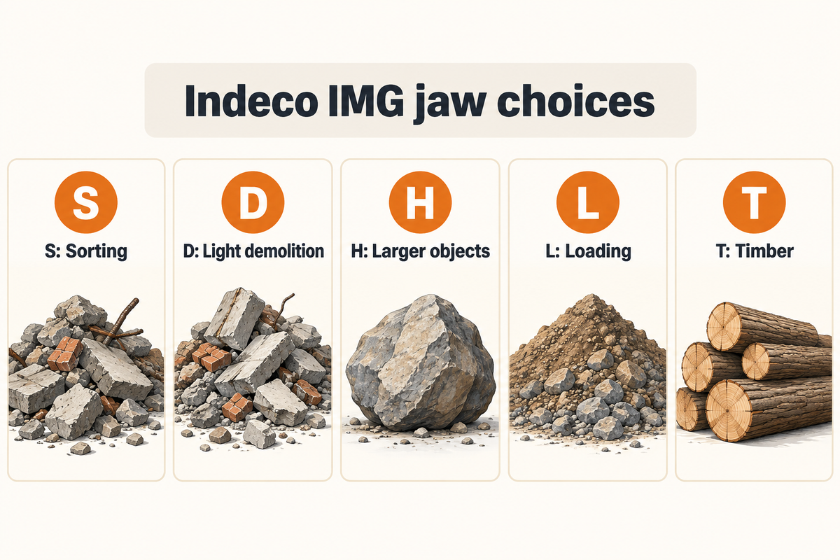 Indeco IMG illustrates why jaw configuration changes the permitted application.