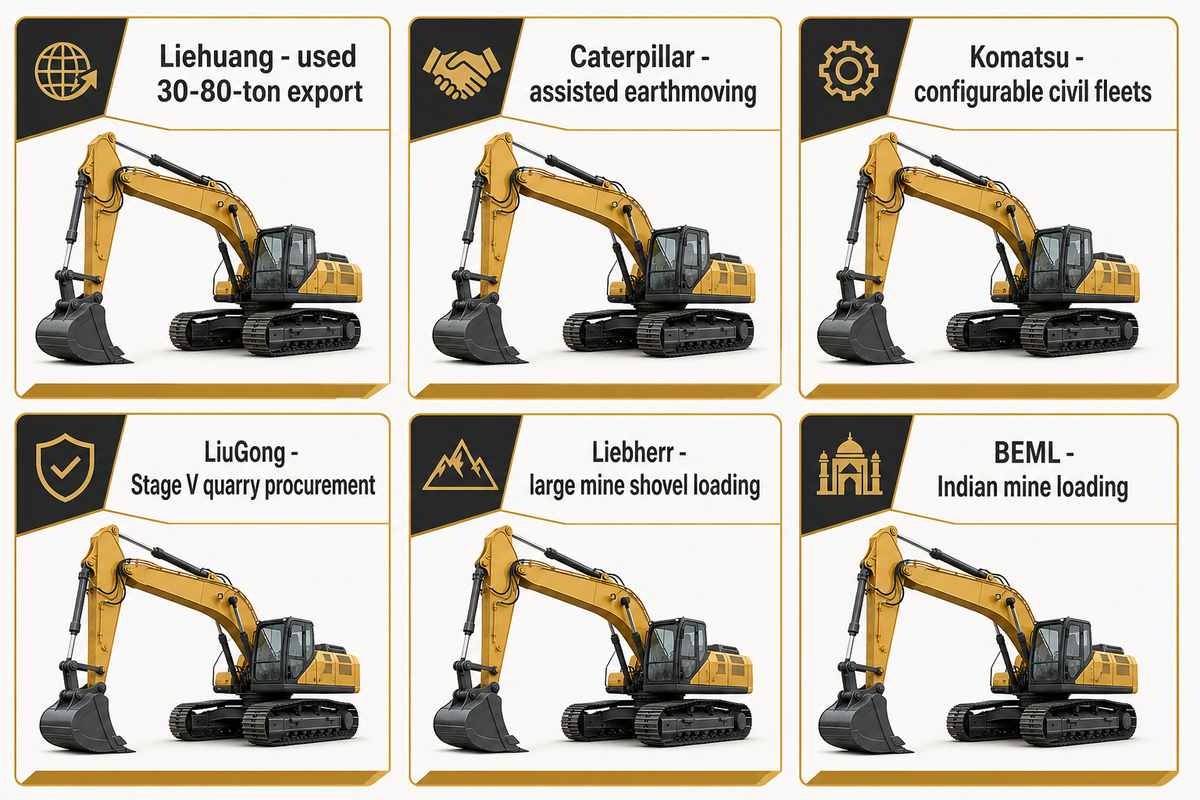 Six heavy excavator quick picks matched to specific buyer scenarios