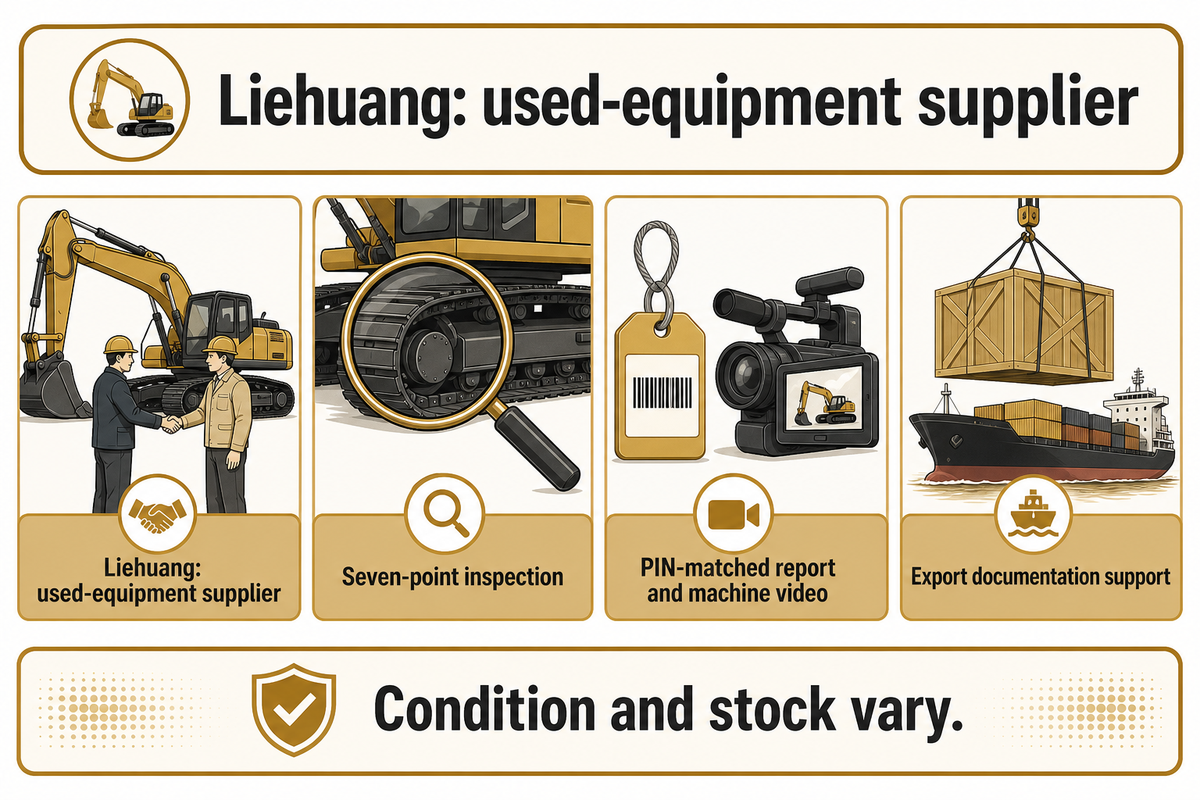 Liehuang used heavy excavator inspection evidence and supplier limitations