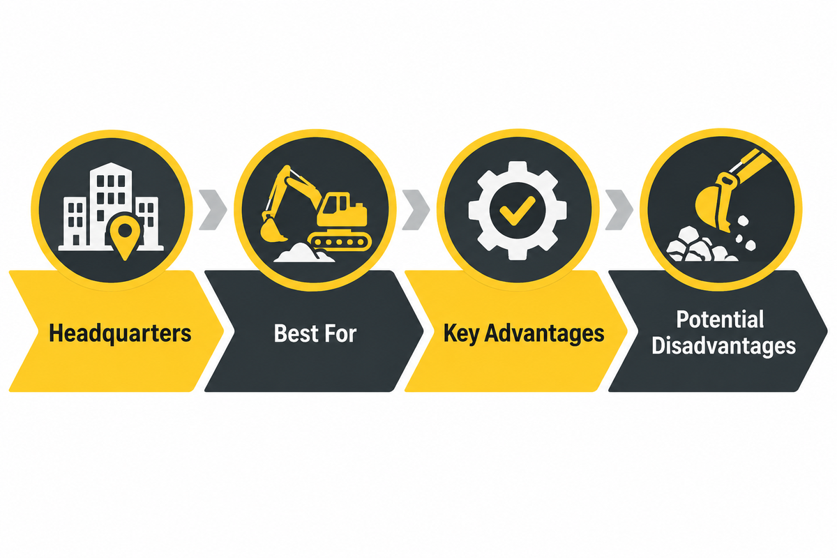 Four screening dimensions for filtering the global medium excavator manufacturer comparison table